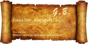 Gaszler Barabás névjegykártya